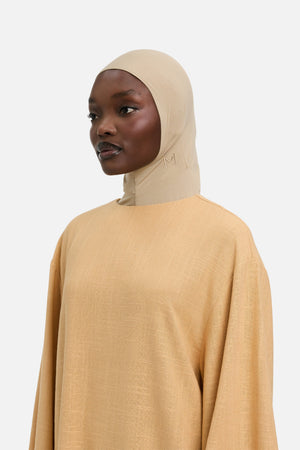 Hijab jersey bambou moka Mayara vue profil
