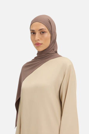 Foulard jersey bambou brun cendré Mayara vue profil