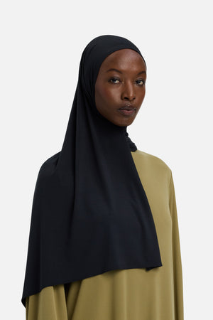 Foulard jersey bambou noir Mayara vue profil