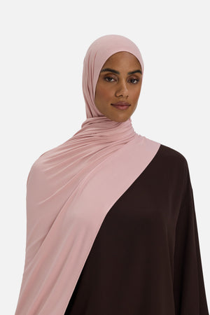 Foulard jersey bambou rose nuage Mayara