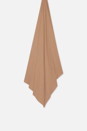 Foulard jersey bambou beige foncé Mayara à plat