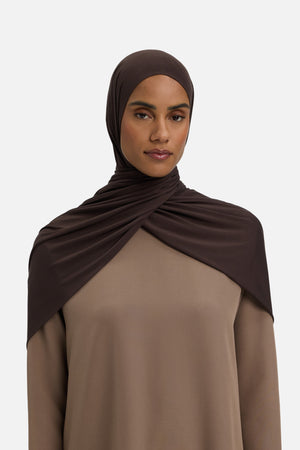 Foulard jersey bambou brun foncé Mayara
