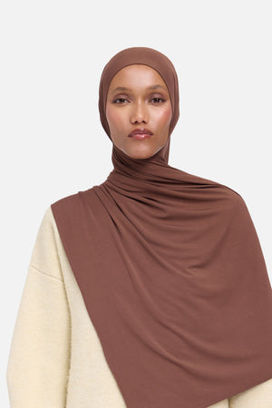 Foulard jersey bambou bois rouge Mayara