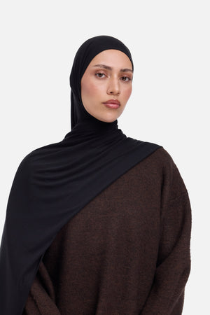 Foulard breathable jersey noir Mayara