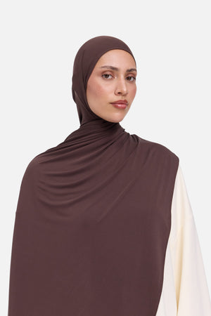 Foulard breathable jersey brun foncé Mayara