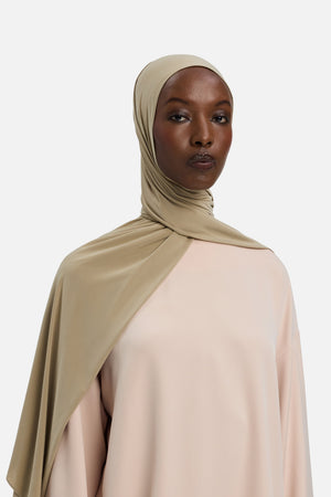 Foulard jersey bambou kaki Mayara vue profil