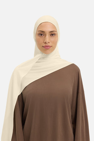 Foulard premium jersey riz brun Mayara
