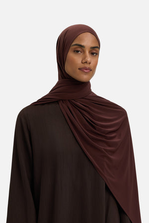 Foulard premium jersey cerise foncé Mayara vue profil