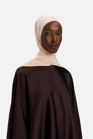 Foulard premium jersey rose foncé Mayara vue profil