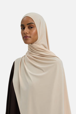 Foulard premium jersey latte Mayara vue profil