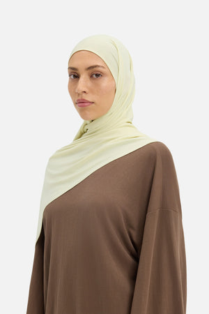 Foulard premium jersey mousse clair Mayara vue profil