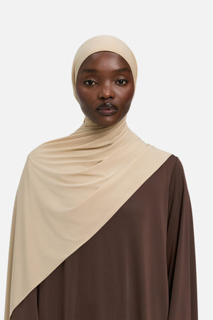 Foulard premium jersey avoine Mayara