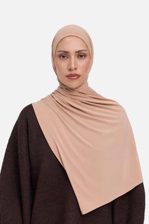 Foulard premium jersey poudre rosée Mayara