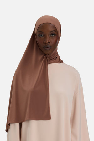 Foulard premium jersey noix de pécan torréfiée Mayara