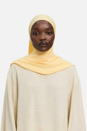 Foulard premium jersey jaune soleil Mayara