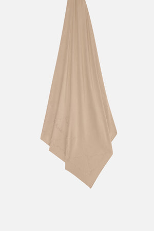 Foulard Romantic breathable jersey kaki Mayara à plat