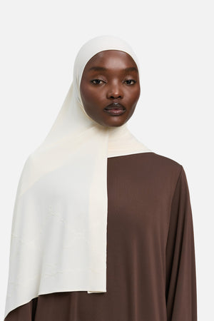 Foulard Romantic breathable jersey blanc cassé Mayara