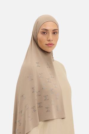 Foulard L'Unique breathable jersey kaki Mayara vue profil