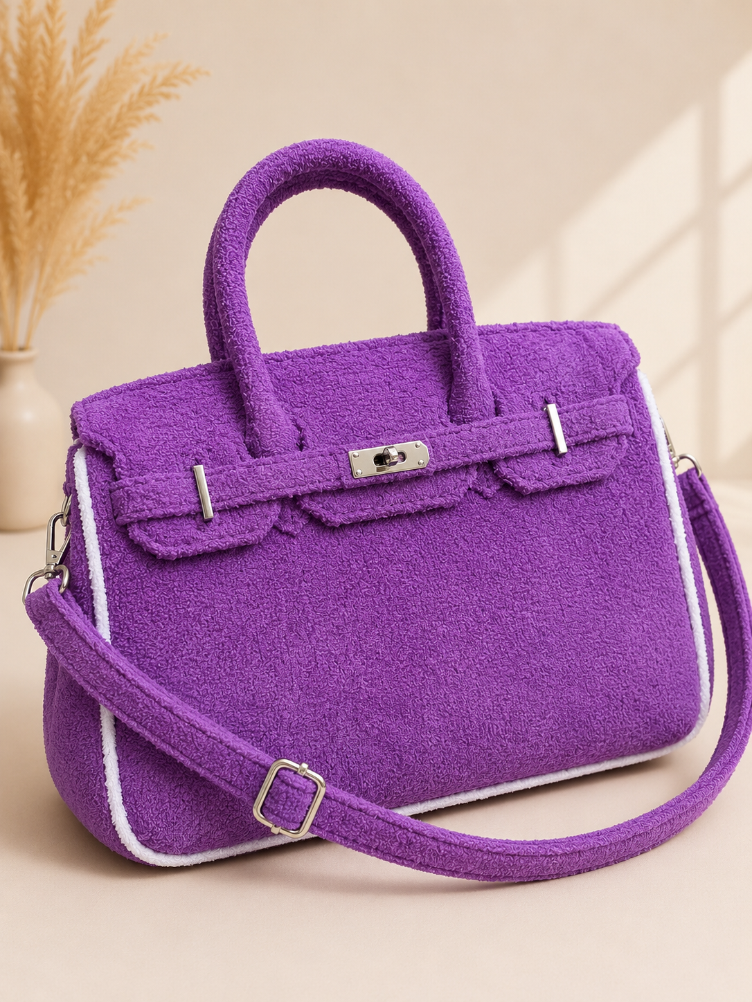 Violet Terry Cloth Bag 25cm