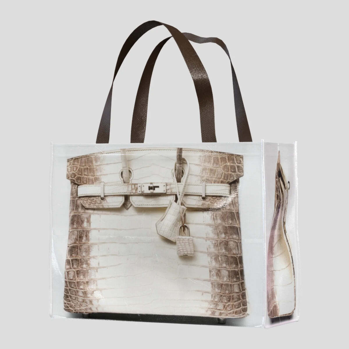 Cream Croc Foldable Tote Bag 40x30x20cm