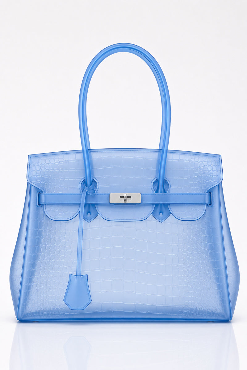 Blue Textured Croc Jelly Bag 40cm