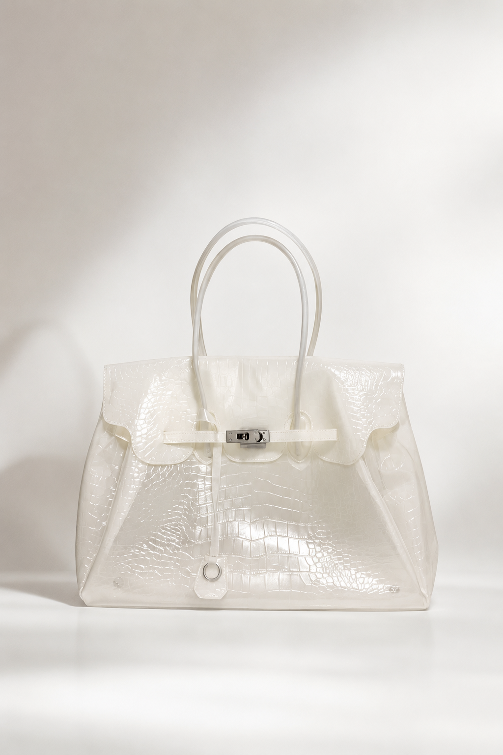 White Off-White Croc TPU Jelly Bag 40cm