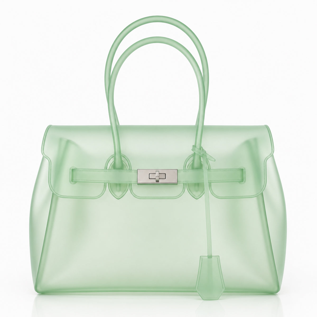 Mint Green Glossy Clear TPU Jelly Bag 35cm