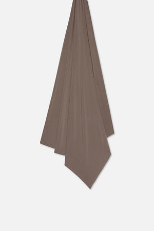 Foulard jersey bambou marron Mayara à plat