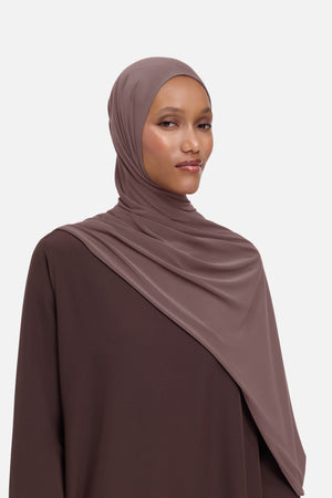 Foulard breathable jersey raisin rouge Mayara vue profil