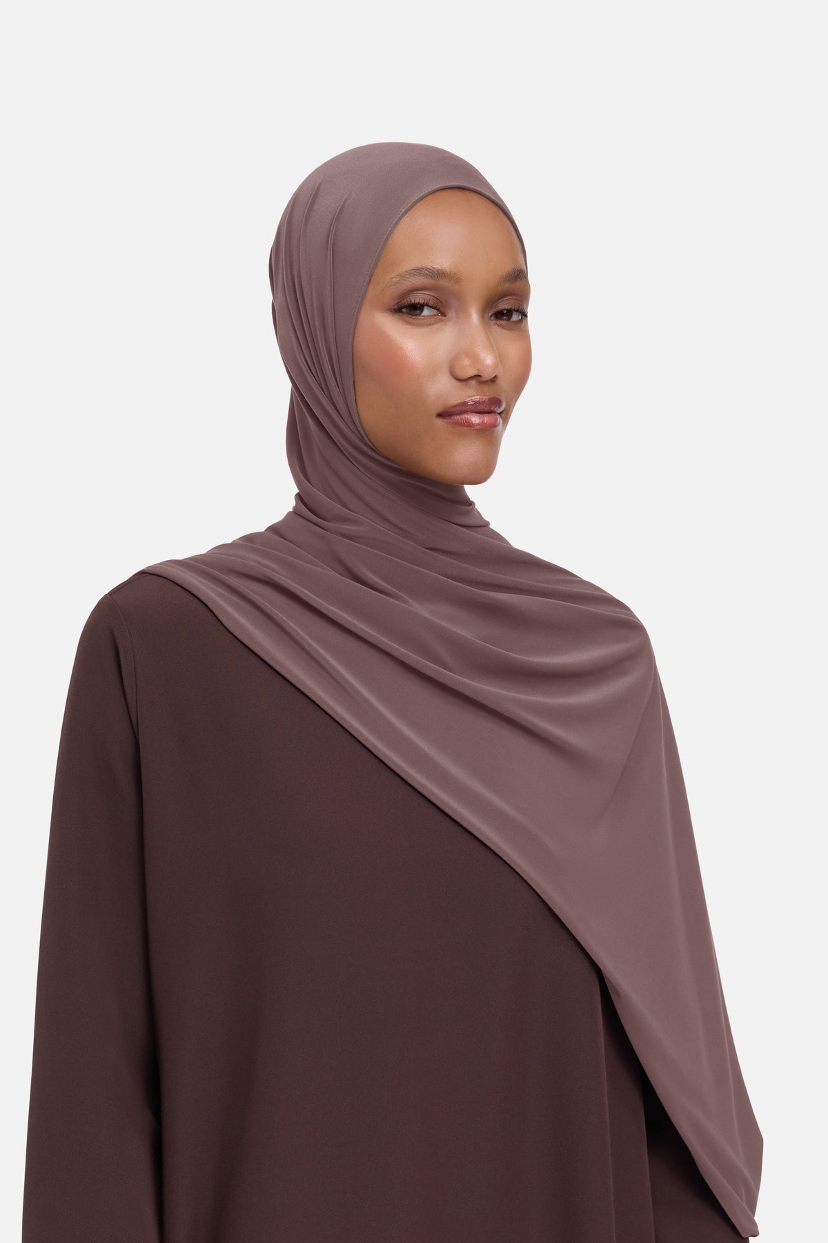 Foulard breathable jersey raisin rouge Mayara vue profil