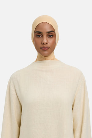 Hijab jersey bambou beige rosé Mayara