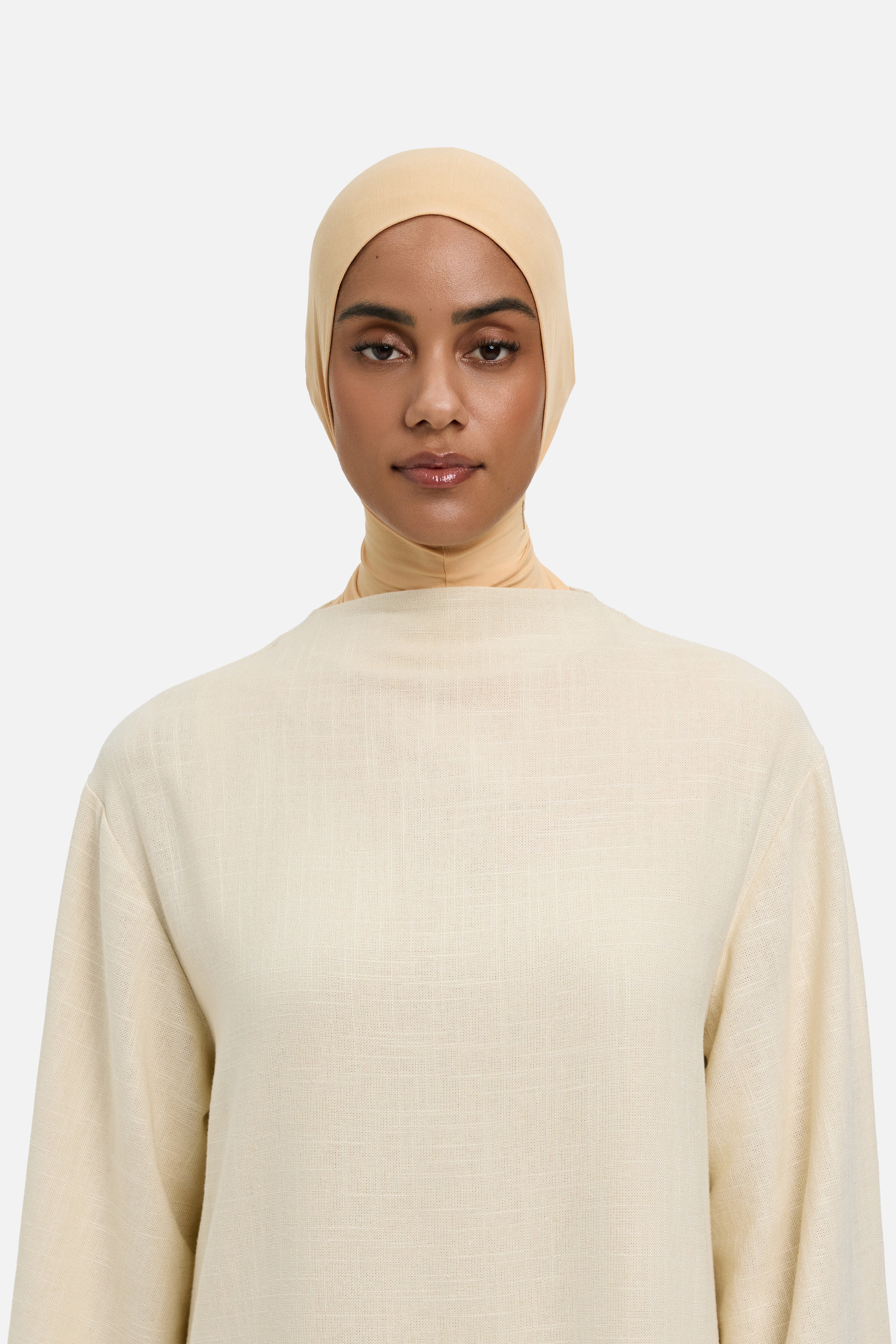 Hijab jersey bambou beige rosé Mayara