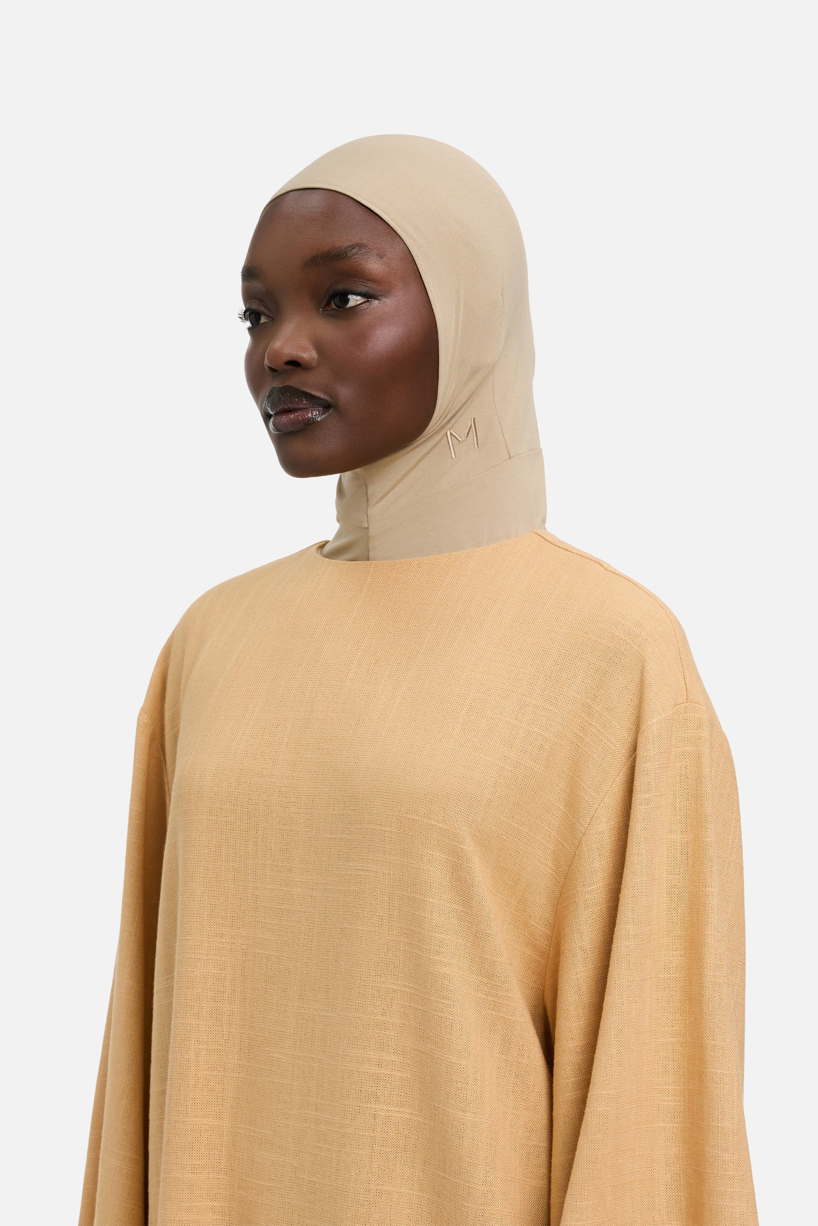 Hijab jersey bambou moka Mayara vue profil