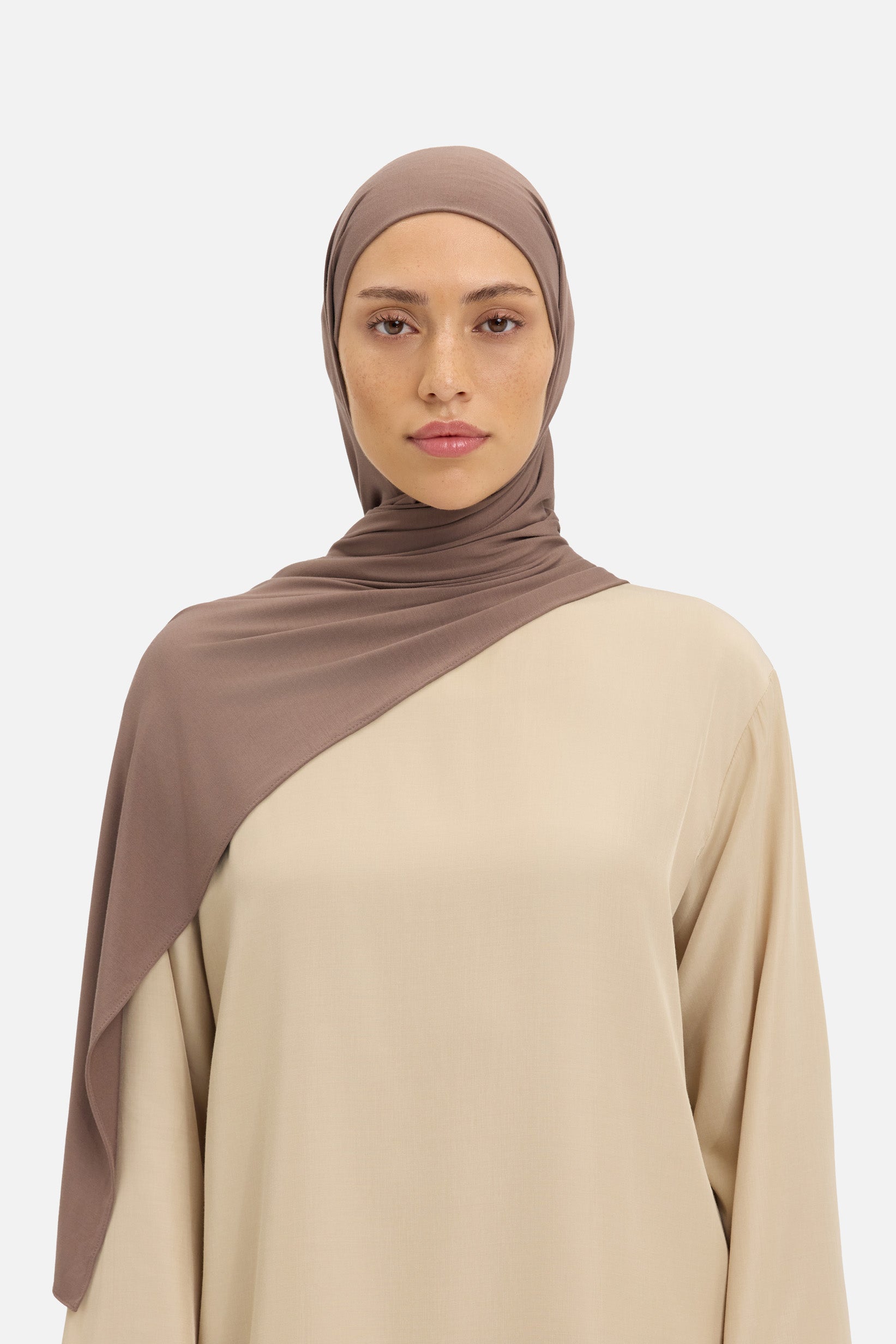 Foulard jersey bambou brun cendré Mayara