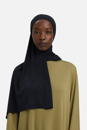 Foulard jersey bambou noir Mayara
