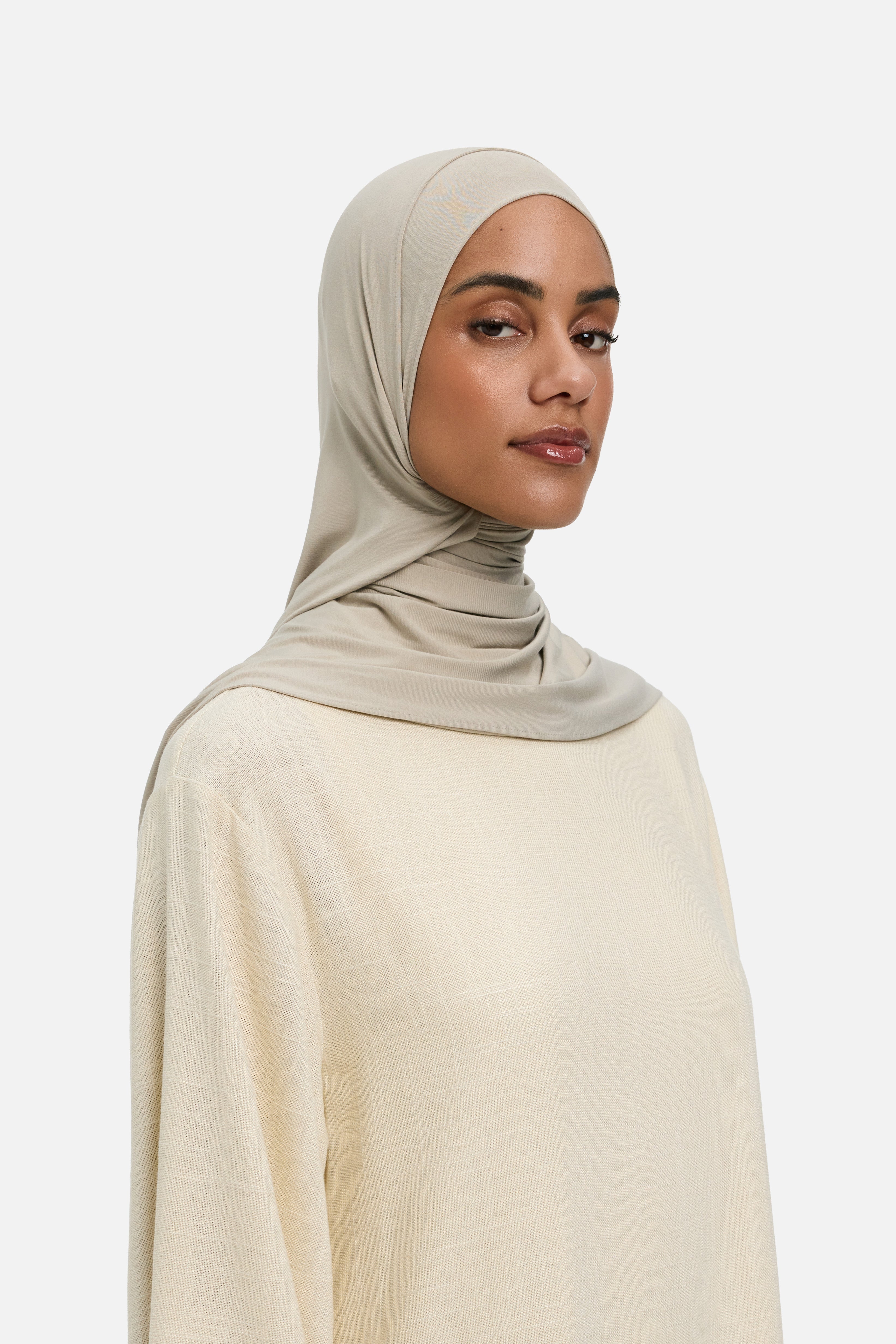 Foulard jersey bambou cachemire Mayara vue profil