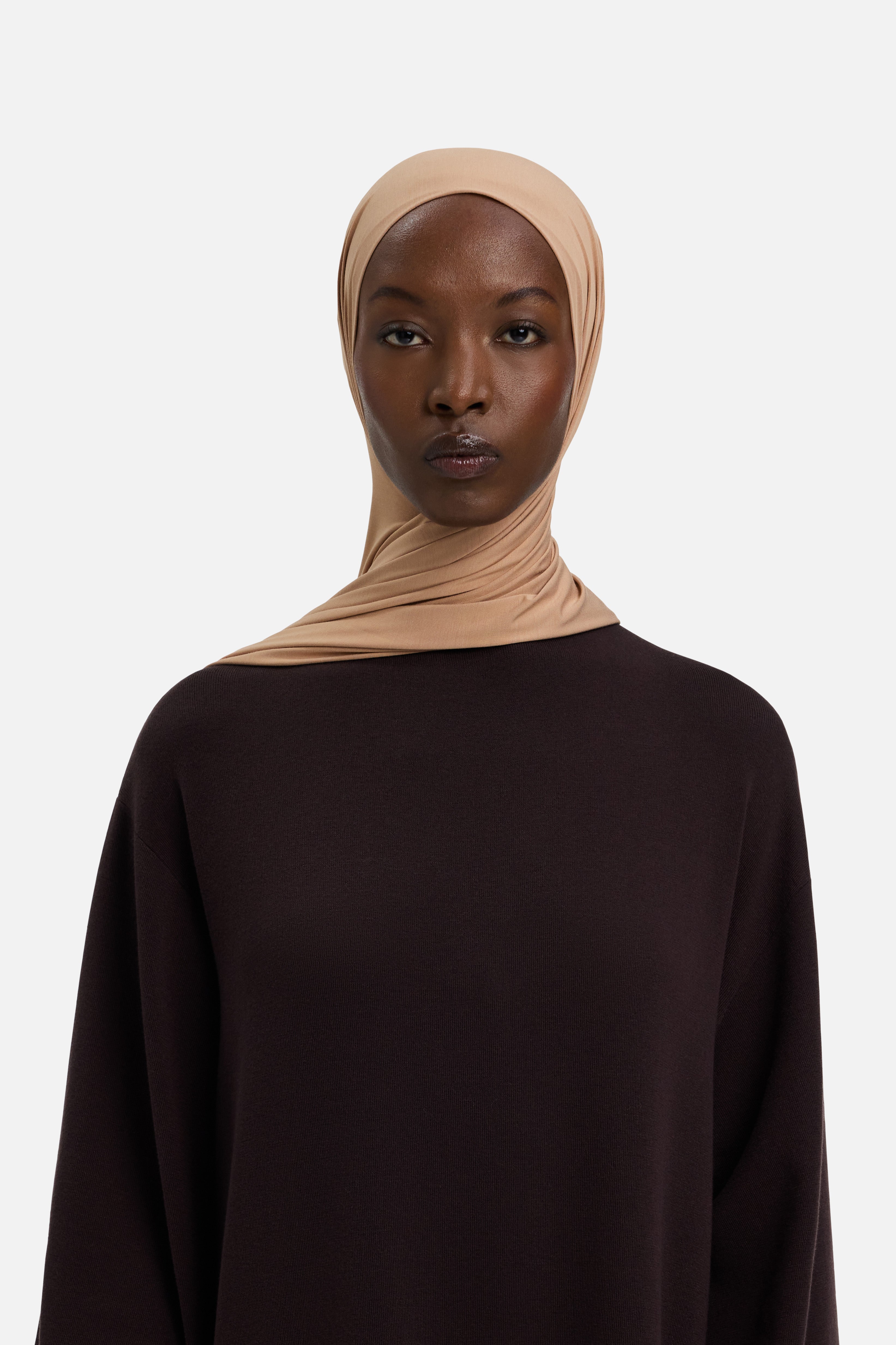 Foulard jersey bambou beige foncé Mayara
