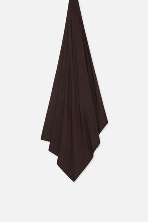 Foulard jersey bambou brun foncé Mayara à plat