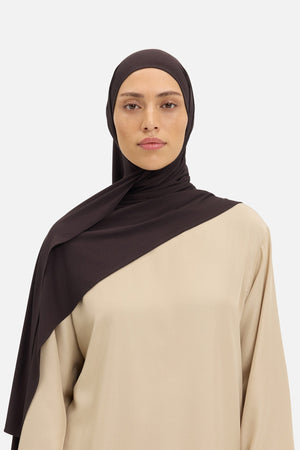 Foulard jersey bambou brun fudge foncé Mayara