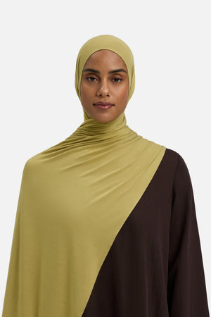 Foulard jersey bambou pistache foncé Mayara