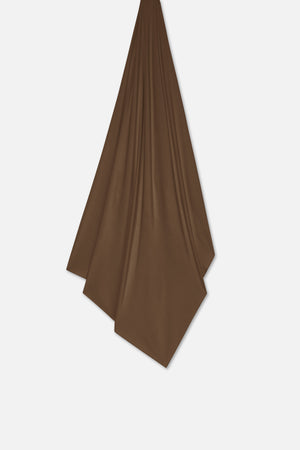 Foulard jersey bambou terre sombre Mayara à plat