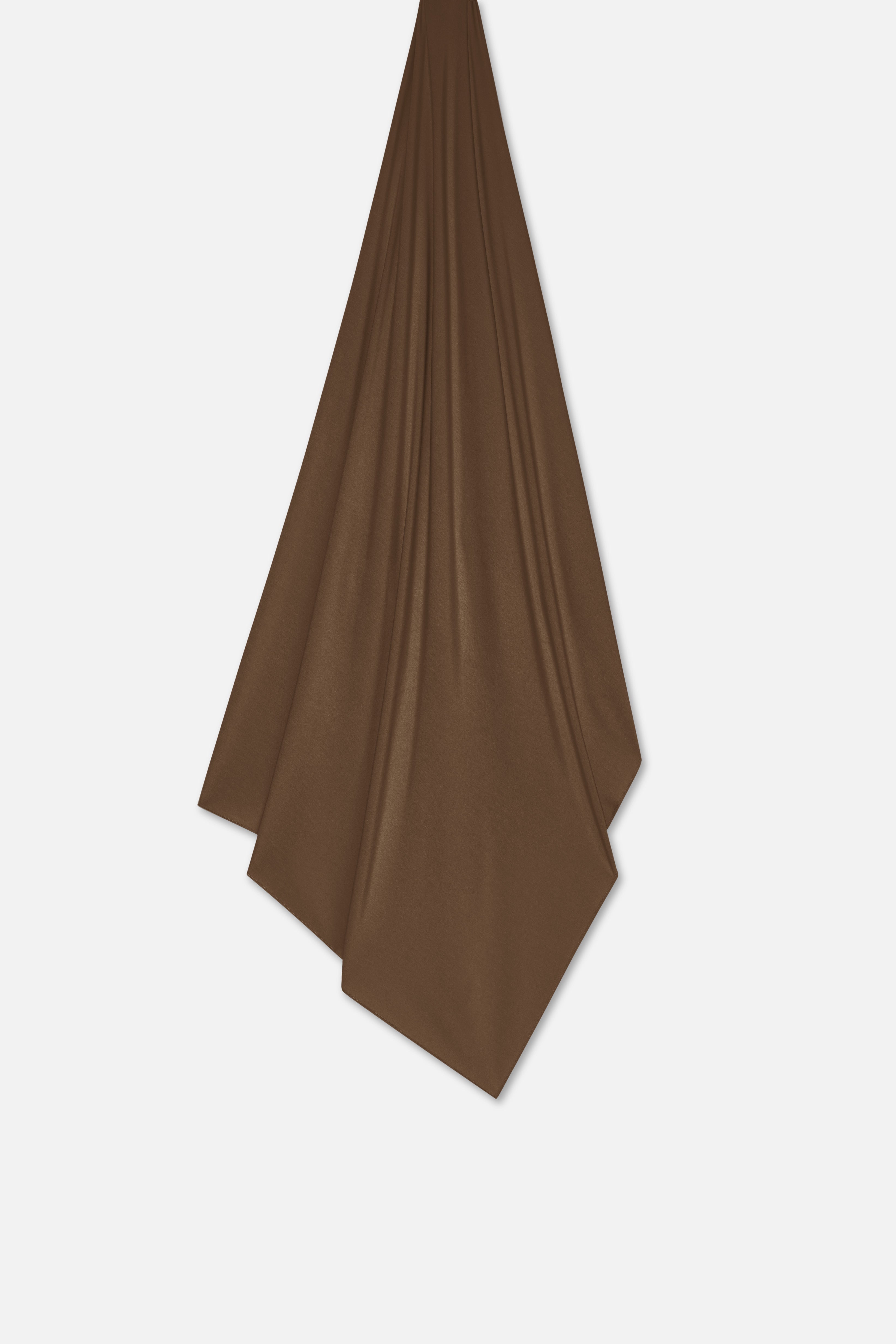 Foulard jersey bambou terre sombre Mayara à plat