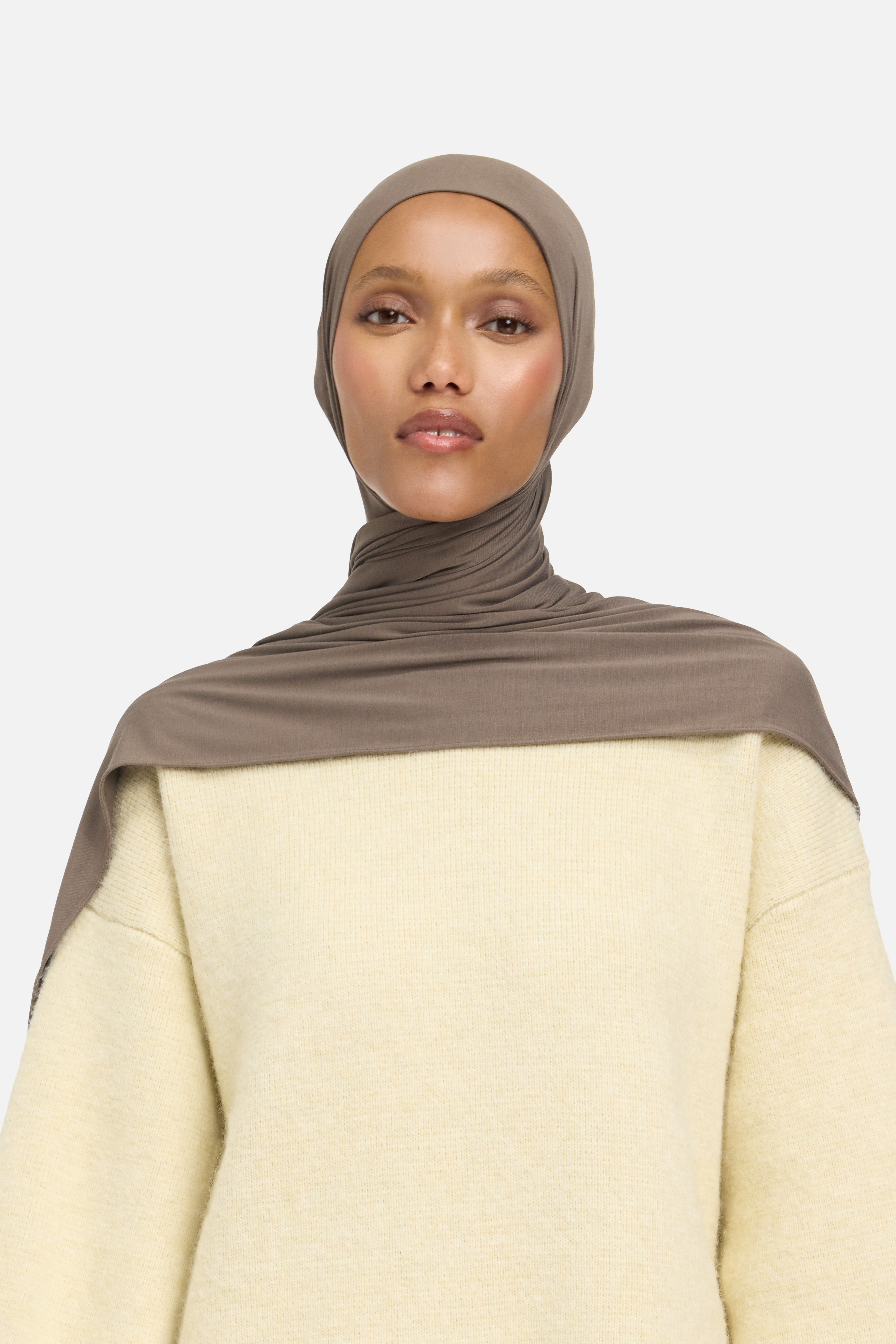 Foulard jersey bambou marron Mayara
