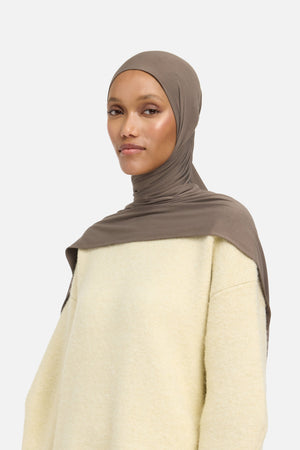 Foulard jersey bambou marron Mayara vue profil