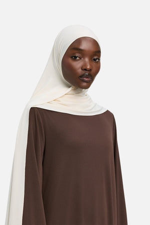 Foulard jersey bambou blanc cassé Mayara vue profil