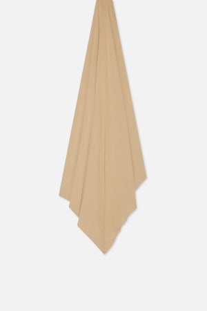 Foulard jersey bambou caramel doux Mayara à plat