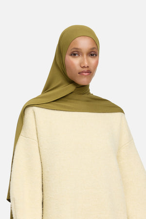 Foulard jersey bambou olive chaud Mayara