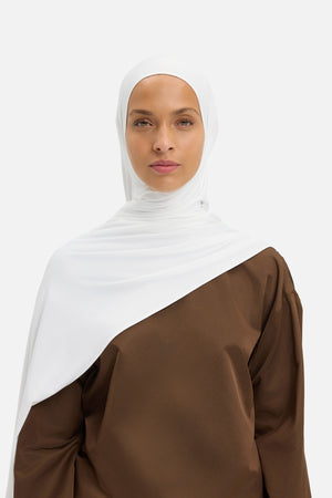 Foulard jersey bambou blanc Mayara