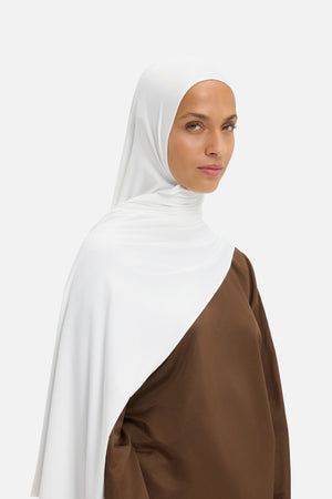 Foulard jersey bambou blanc Mayara vue profil