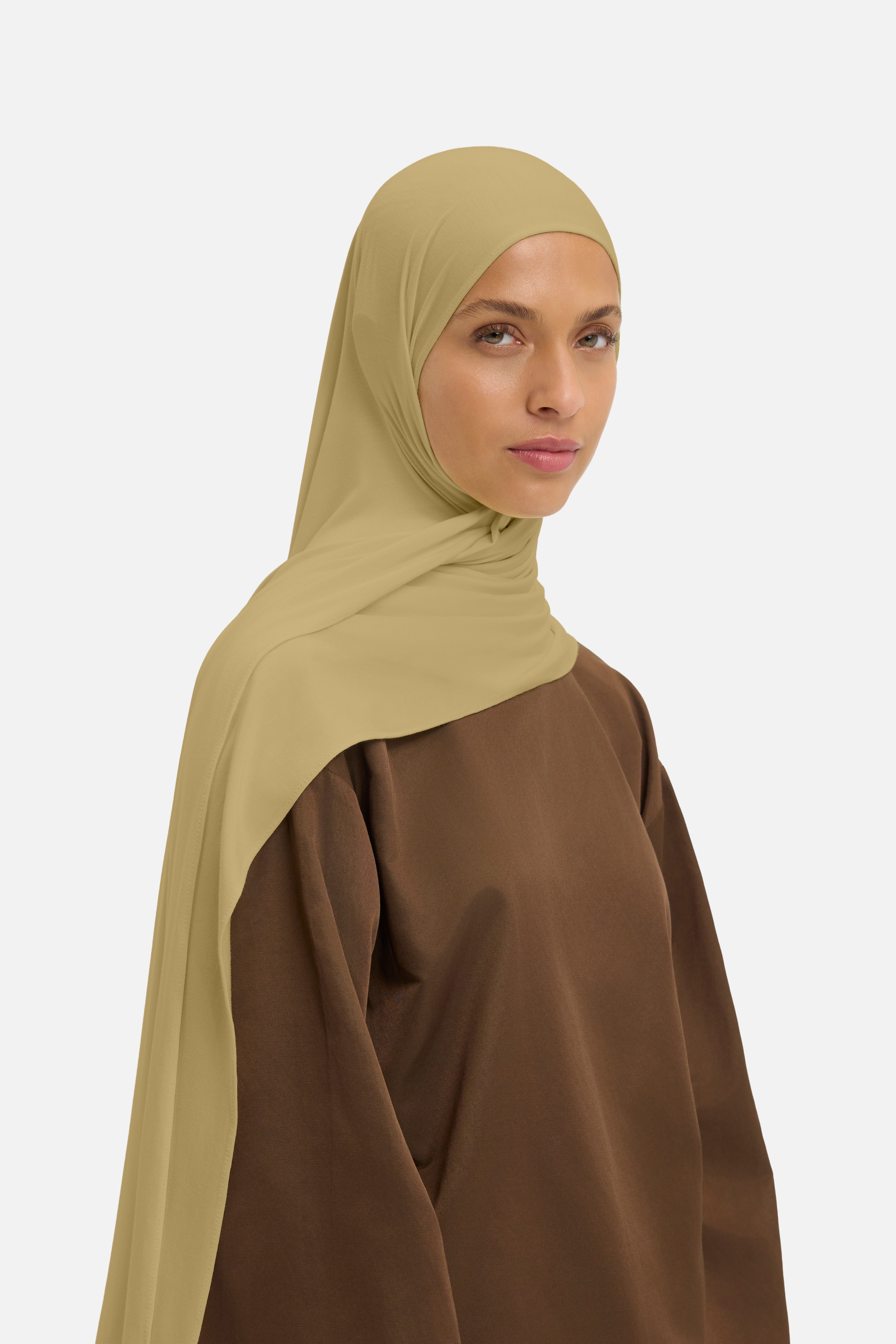 Foulard breathable jersey basilic Mayara vue profil